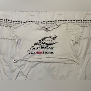 White Dino Crop Tee